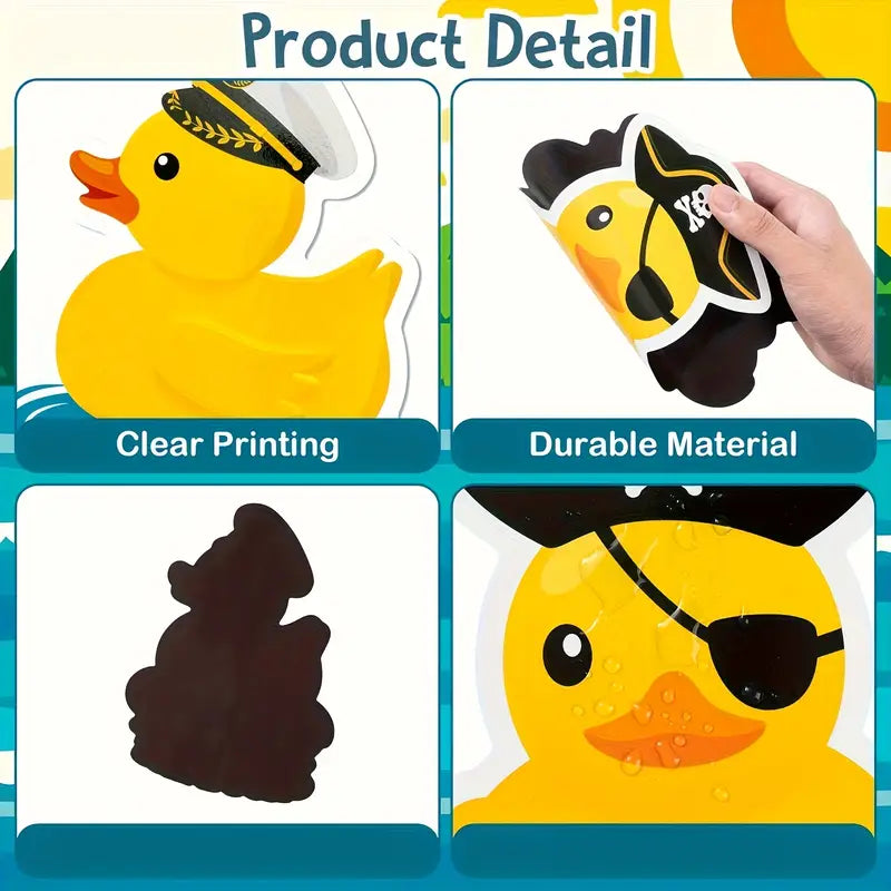 Cruise Ship Decor Magnet Set - 4pcs Rubber Duck Themed Magnets, Waterproof & Strong Magnetic Duck Decals for Cabin Door